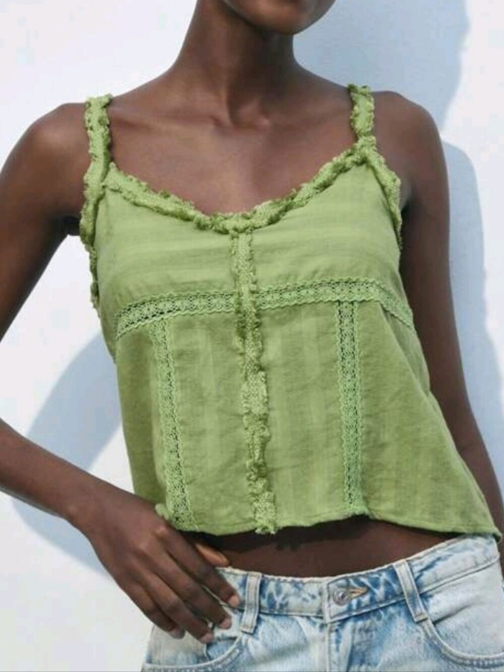 Maija Summer Casual Lace Patchwork Loose Cami NWOT